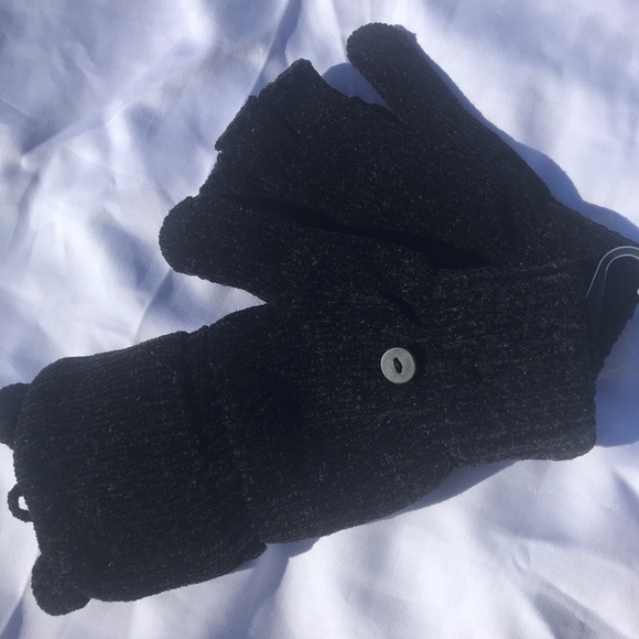 Soft Chenille Black Cat Beanie and Mittens Set - Picture 4 of 7